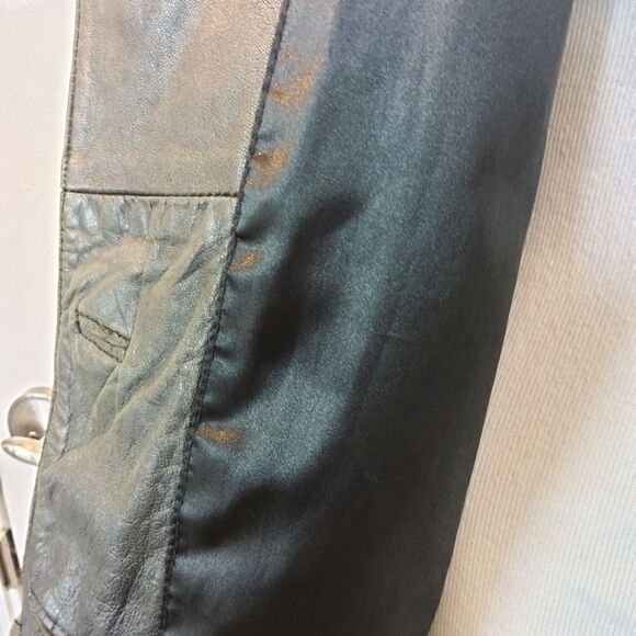 KC Collections black button front leather jacket - Picture 10 of 17